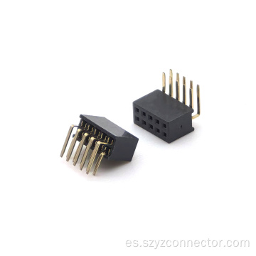 Conector hembra de 1,27 mm tipo U de doble fila